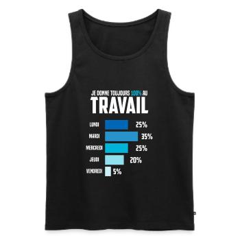 I Always Give 100% to Work Humor Office - Men's Premium Organic Tank Top - black - Front - AI Model Male 178 light (178cm)