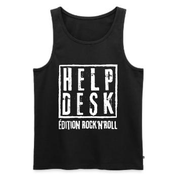 HELPDESK Rock N Roll Edition - Männer Premium Bio Tank Top - Schwarz - Vorne - AI Model Male 178 light (178cm)