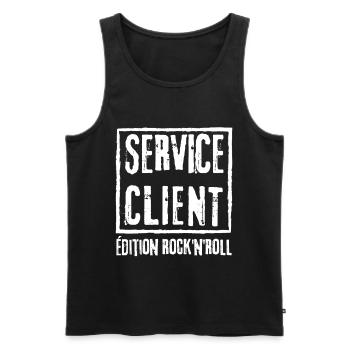 KUNDENSERVICE Rock N Roll Edition - Männer Premium Bio Tank Top - Schwarz - Vorne - AI Model Male 178 light (178cm)