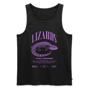 Blue Tongue Skink Reptile Keeper Streetwear - Männer Premium Bio Tank Top - Schwarz - Vorne - Michal (187cm)
