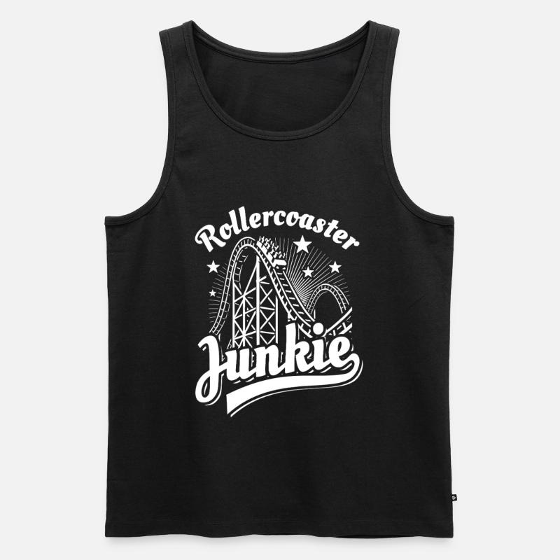 Rollercoaster Junkie - Roller Coaster - Loop - Men's Premium Organic Tank Top - black