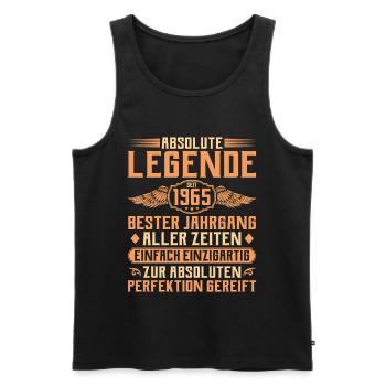 60e anniversaire - Légende depuis 1965 - Débardeur bio Premium Homme - noir - Devant - Michal (187cm)