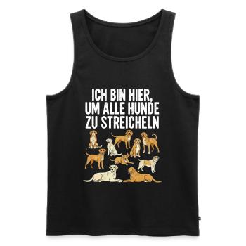 Humorous dog motif with text - Men's Premium Organic Tank Top - black - Front - AI Model Male 178 light (178cm)