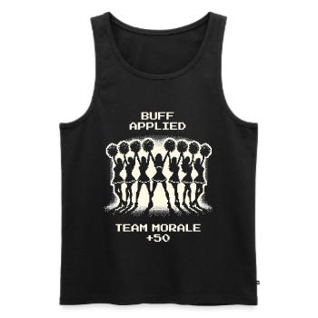 Team Morale +50 | Cheerleading - Men's Premium Organic Tank Top - black - Front - AI Model Male 178 light (178cm)