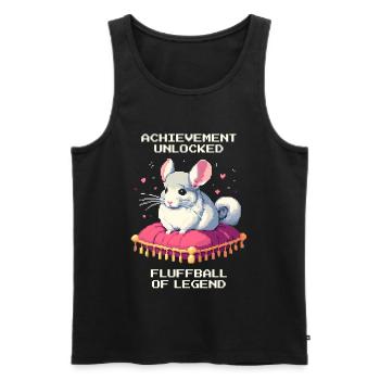 Succès : Ballon moelleux des légendes | Chinchilla - Débardeur bio Premium Homme - noir - Devant - AI Model Male 178 light (178cm)