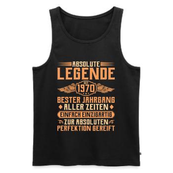 55. Geburtstag - Legende seit 1970 - Männer Premium Bio Tank Top - Schwarz - Vorne - Michal (187cm)