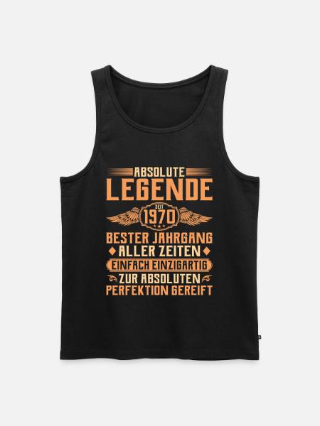 55th birthday - Legend since 1970 - Men's Premium Organic Tank Top - black