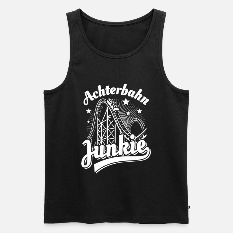 Roller Coaster Junkie - Parc d'attractions - Looping - Débardeur bio Premium Homme - noir