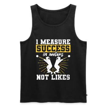 Shot Put I Measure Success In Meters Not Likes - Men's Premium Organic Tank Top - black - Front - AI Model Male 178 light (178cm)