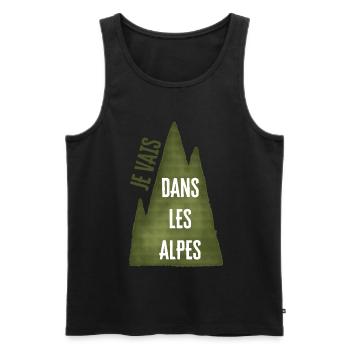 Je Vais Dans Les Alpes - Débardeur bio Premium Homme - noir - Devant - AI Model Male 178 light (178cm)