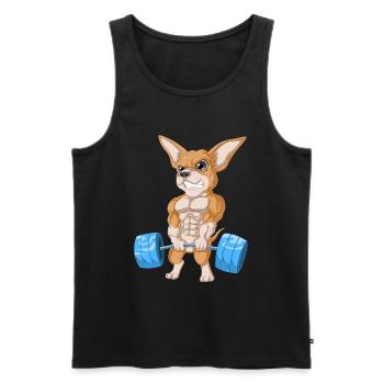 Haltérophilie Chihuahua - Débardeur bio Premium Homme - noir - Devant - Michal (187cm)