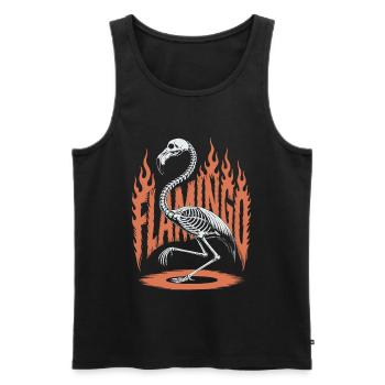 Flamingo Flames Skeleton Halloween - Men's Premium Organic Tank Top - black - Front - AI Model Male 178 light (178cm)