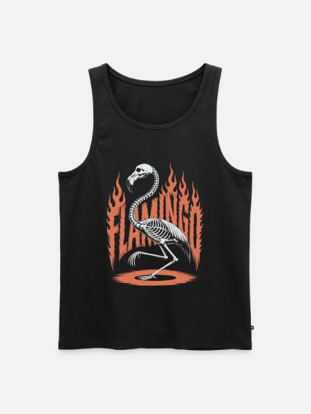 Flamingo Flames Skeleton Halloween - Men's Premium Organic Tank Top - black