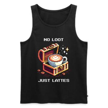 Pas de butin, juste du latte | Coffee Barista - Débardeur bio Premium Homme - noir - Devant - AI Model Male 178 light (178cm)