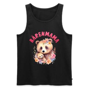 Future maman BEAR MAMA Drôle - Débardeur bio Premium Homme - noir - Devant - Michal (187cm)