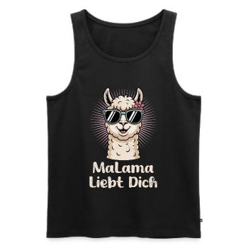 Bald Mama MALAMA LIEBT DICH Lustiges - Männer Premium Bio Tank Top - Schwarz - Vorne - AI Model Male 178 light (178cm)