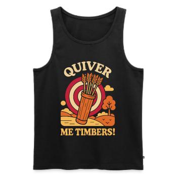 Quiver Me Timbers Funny Bogenschütze Bogenschießen - Männer Premium Bio Tank Top - Schwarz - Vorne - AI Model Male 178 light (178cm)