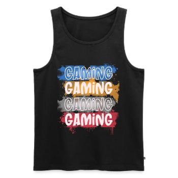 Gaming - Männer Premium Bio Tank Top - Schwarz - Vorne - Michal (187cm)