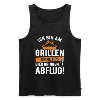 Je fais un barbecue - pas de pourboire, apportez de la bière - Débardeur bio Premium Homme - noir - Devant - Michal (187cm)