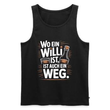 Wo ein Willi ist, ist auch ein Weg – Spruch - Männer Premium Bio Tank Top - Schwarz - Vorne - AI Model Male 178 light (178cm)