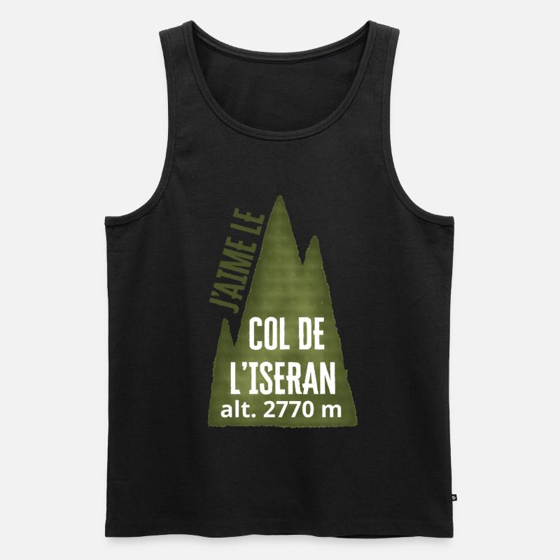 COL DE L’ISERAN ALT 2770 Meter - Männer Premium Bio Tank Top - Schwarz