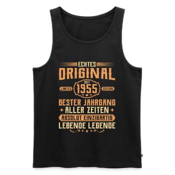 Véritable original depuis 1955 - 70e anniversaire - Débardeur bio Premium Homme - noir - Devant - Michal (187cm)