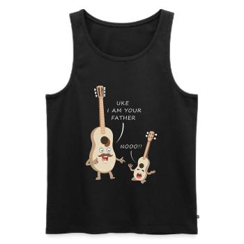 UKE Ich bin dein Vater Lustiges Gitarren-Wortspiel - Männer Premium Bio Tank Top - Schwarz - Vorne - Michal (187cm)