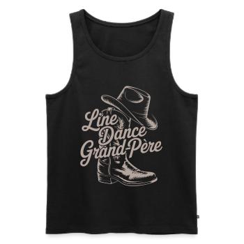 Grandpa Line Dance - Men's Premium Organic Tank Top - black - Front - AI Model Male 178 light (178cm)