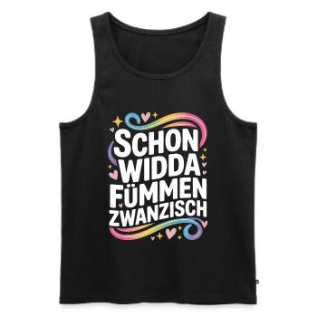 Widda Fümmen Zwanzisch fête déjà ses 50 ans - Débardeur bio Premium Homme - noir - Devant - Michal (187cm)