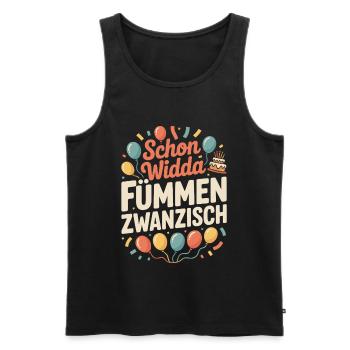 Widda Fümmen Zwanzisch fête déjà ses 50 ans - Débardeur bio Premium Homme - noir - Devant - Michal (187cm)