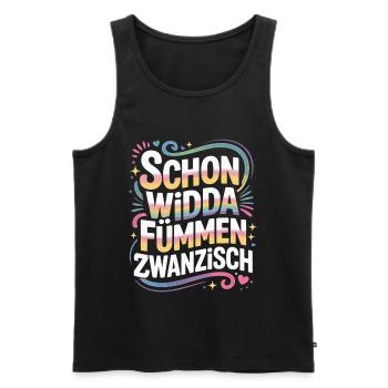 Widda Fümmen Zwanzisch fête déjà ses 50 ans - Débardeur bio Premium Homme - noir - Devant - Michal (187cm)