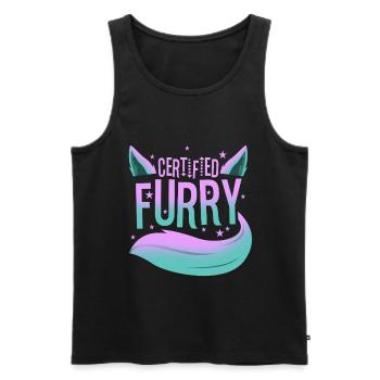Certified furry - Männer Premium Bio Tank Top - Schwarz - Vorne - AI Model Male 178 light (178cm)
