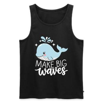 Mach Große Wellen Mit Selbstbewusstsein - Männer Premium Bio Tank Top - Schwarz - Vorne - AI Model Male 178 light (178cm)