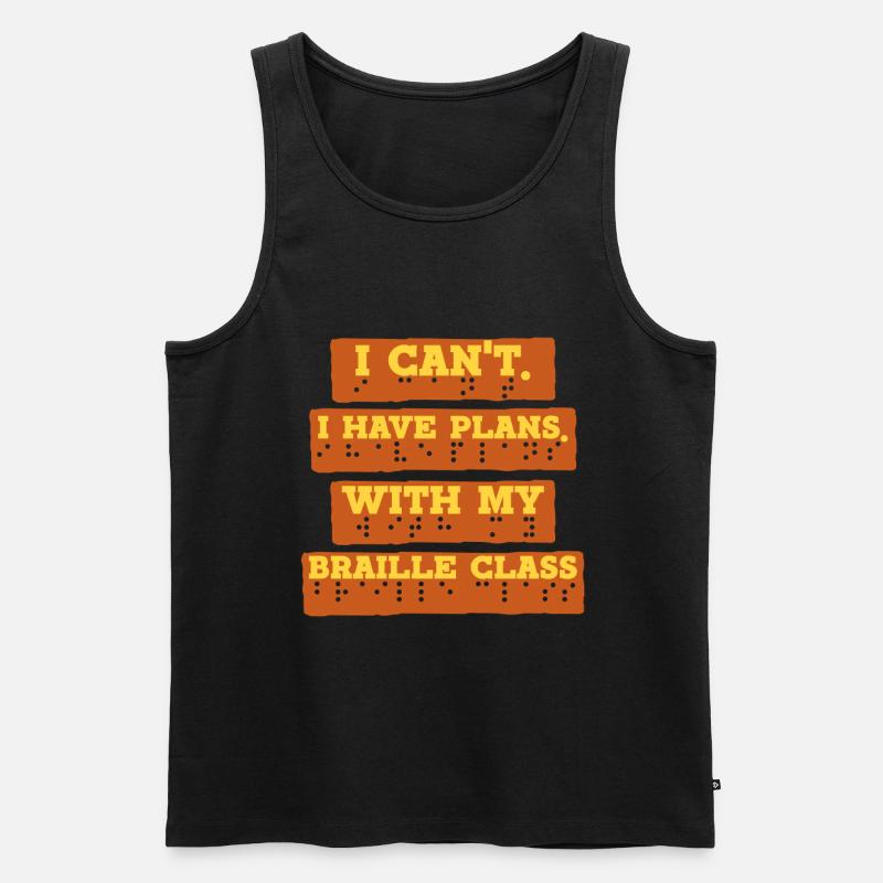 Braille Lehrer Blindenschrift Braille Class - Männer Premium Bio Tank Top - Schwarz