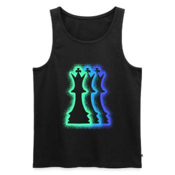Chess pieces chess players silhouettes chess - Men's Premium Organic Tank Top - black - Front - AI Model Male 178 light (178cm)