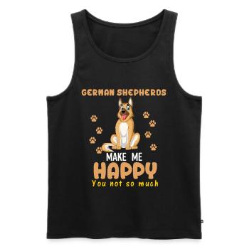 German Shepherd Happiness - Men's Premium Organic Tank Top - black - Front - Michal (187cm)