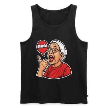 Asian Mom with speech Bubble Design - Men's Premium Organic Tank Top - black - Front - Michal (187cm)
