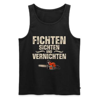 lumberjack - Men's Premium Organic Tank Top - black - Front - Michal (187cm)