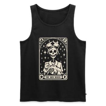 NICU Nurse Tarot Card - Men's Premium Organic Tank Top - black - Front - AI Model Male 178 light (178cm)