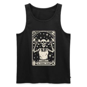 Fitness Trainer The Personal Trainer Tarot Card - Men's Premium Organic Tank Top - black - Front - Michal (187cm)