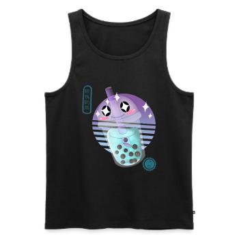 Kawaii Bubble Tee Illustration - Männer Premium Bio Tank Top - Schwarz - Vorne - AI Model Male 178 light (178cm)
