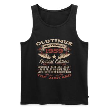 66. Geburtstag Geschenk Oldtimer September 1959 - Männer Premium Bio Tank Top - Schwarz - Vorne - AI Model Male 178 light (178cm)