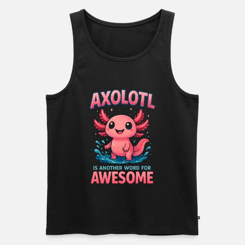 Axolotl - Männer Premium Bio Tank Top - Schwarz