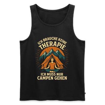 I don't need therapy, I just need to camp - Men's Premium Organic Tank Top - black - Front - AI Model Male 178 light (178cm)