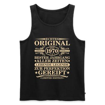 Original depuis 1970 - 55e anniversaire - Débardeur bio Premium Homme - noir - Devant - Michal (187cm)