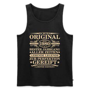 Original depuis 1980 - 45e anniversaire - Débardeur bio Premium Homme - noir - Devant - Michal (187cm)