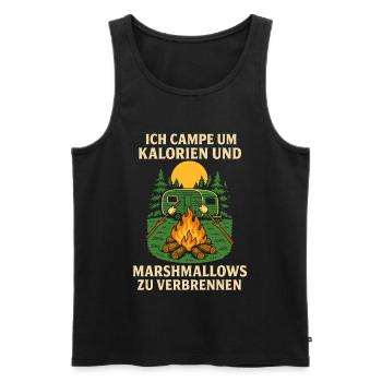 Calories Camping Guimauves Nature Aventure - Débardeur bio Premium Homme - noir - Devant - Michal (187cm)