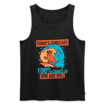 Bodyboarding Bodyboarder Spin And Roll - Men's Premium Organic Tank Top - black - Front - AI Model Male 178 light (178cm)