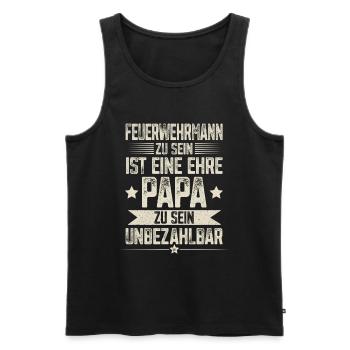 Firefighter Dad - Men's Premium Organic Tank Top - black - Front - Michal (187cm)