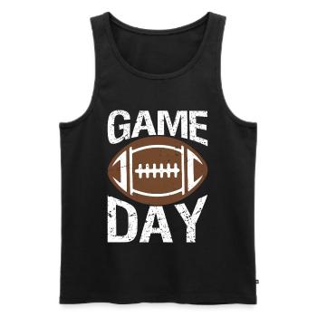 Game Day Football Season Football  Gold Vibes - Männer Premium Bio Tank Top - Schwarz - Vorne - AI Model Male 178 light (178cm)